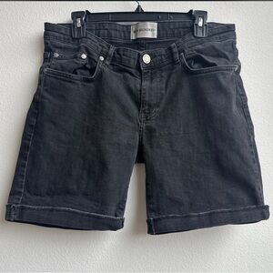 Won Hundred Women's Black Midi Denim Jean Shorts size 34